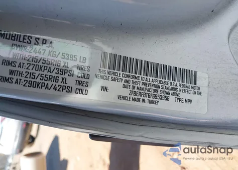 2015 Ram Promaster City Tradesman Slt из США, поврежденный, VIN ZFBERFBT6F6953956